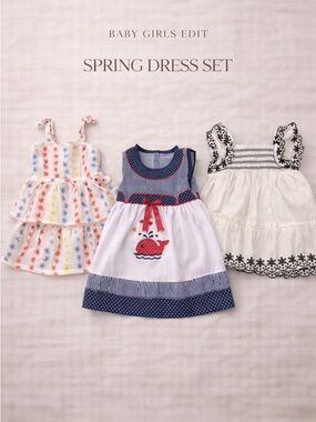 Baby Girl Spring Dress Set 12M | Floral + Easter Dresses | Boutique Bundle